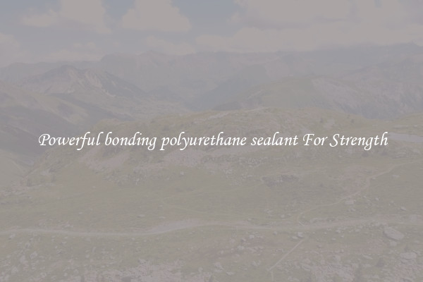 Powerful bonding polyurethane sealant For Strength
