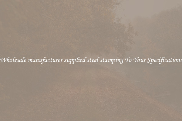 Wholesale manufacturer supplied steel stamping To Your Specifications