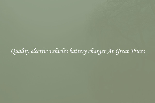 Quality electric vehicles battery charger At Great Prices