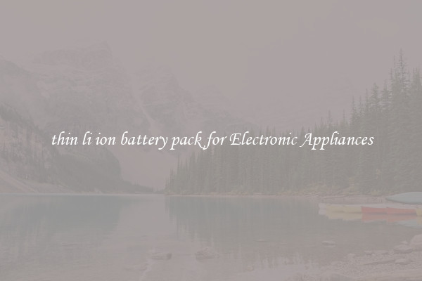 thin li ion battery pack for Electronic Appliances