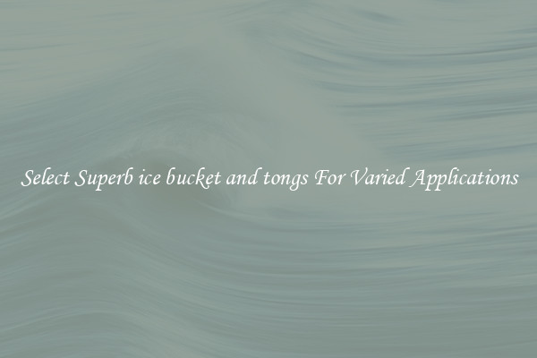 Select Superb ice bucket and tongs For Varied Applications