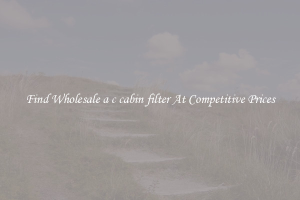 Find Wholesale a c cabin filter At Competitive Prices