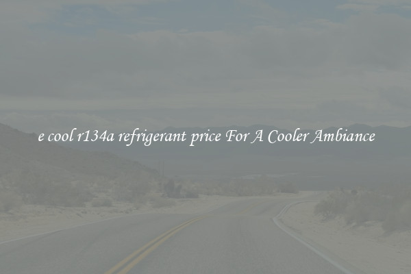 e cool r134a refrigerant price For A Cooler Ambiance