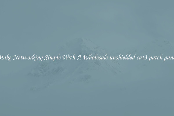 Make Networking Simple With A Wholesale unshielded cat3 patch panel