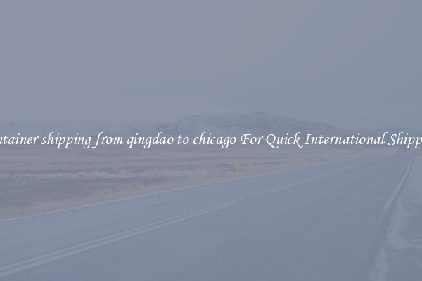 container shipping from qingdao to chicago For Quick International Shipping
