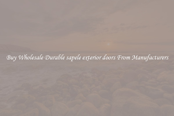Buy Wholesale Durable sapele exterior doors From Manufacturers